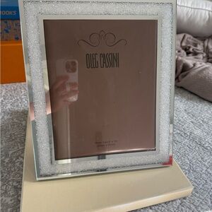 Oleg Cassini Glittering Silver and Cream Frame